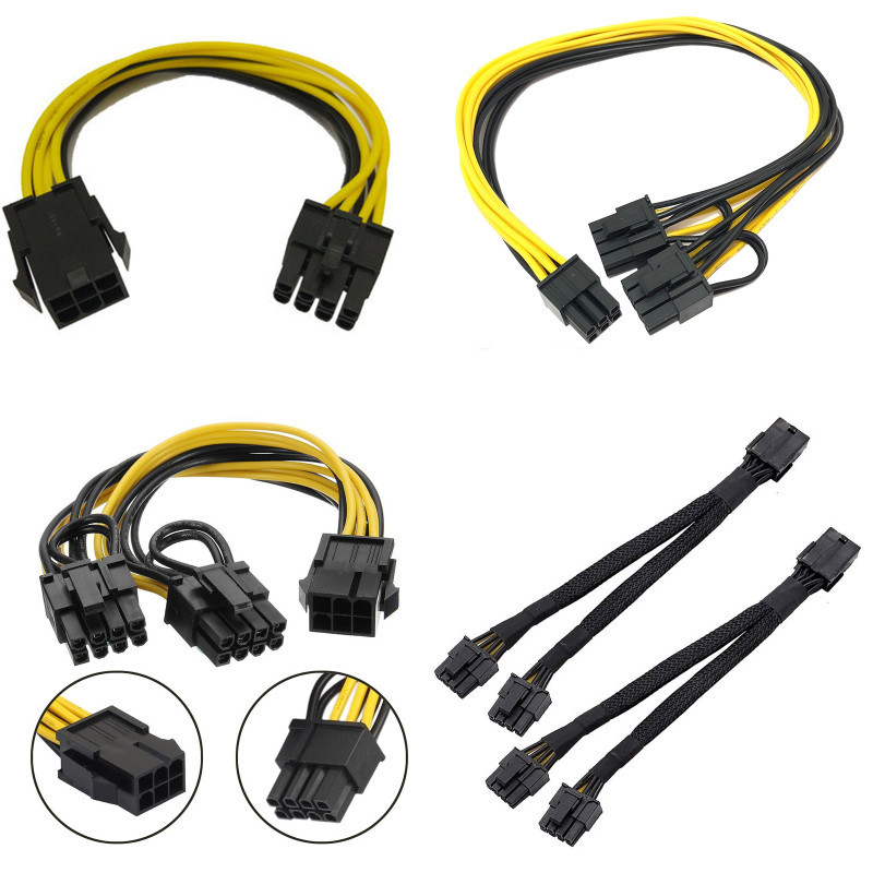 Pcie 8 Pin Female To Dual 8pin Sleeved o cabo distribuidor de corrente protegido de Pcie GPU Minig