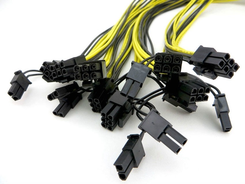 HOMEM de 16AWG 6PIN ao cabo distribuidor de corrente do Pci E do HOMEM 8PIN para a placa gráfica