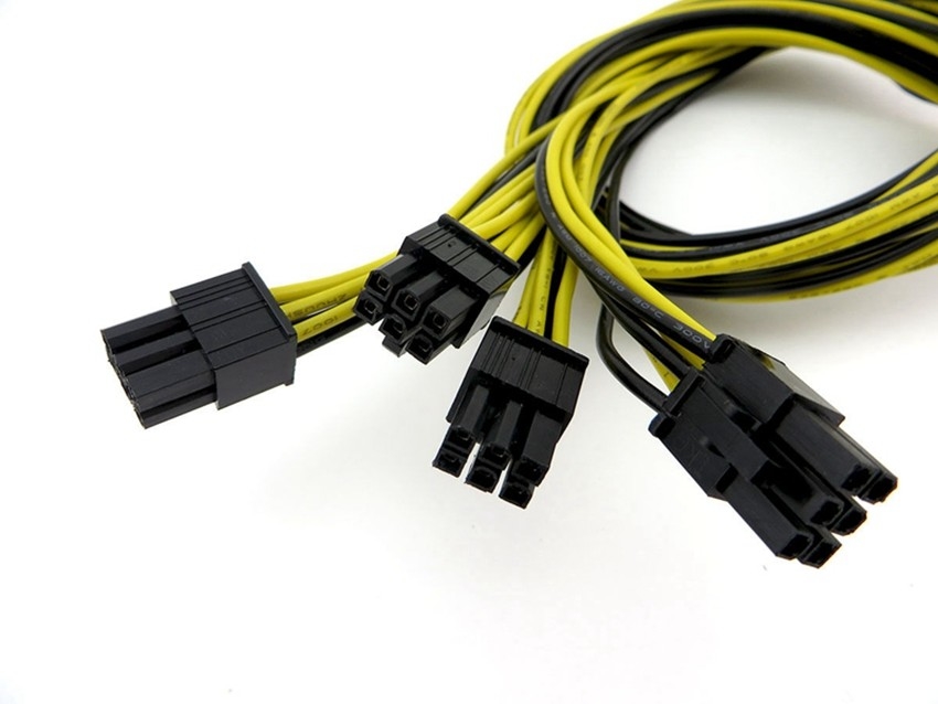 HOMEM de 16AWG 6PIN ao cabo distribuidor de corrente do Pci E do HOMEM 8PIN para a placa gráfica