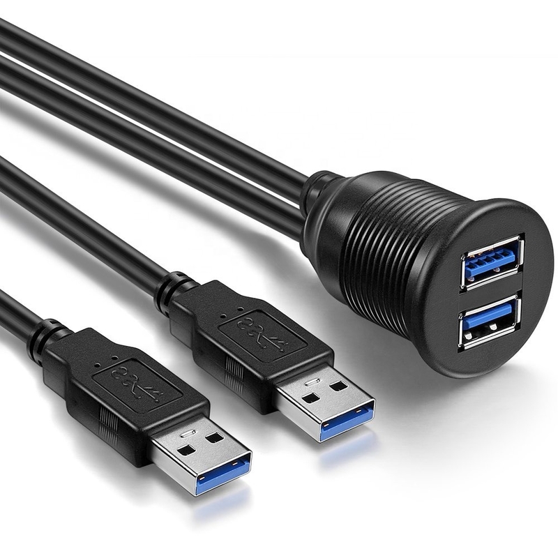 2 homem nivelado AUXILIAR de USB 3,0 da extensão do Usb da montagem dos portos à fêmea