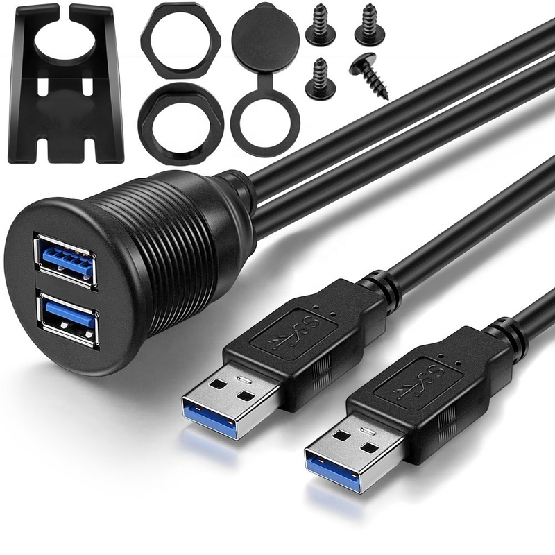 2 homem nivelado AUXILIAR de USB 3,0 da extensão do Usb da montagem dos portos à fêmea