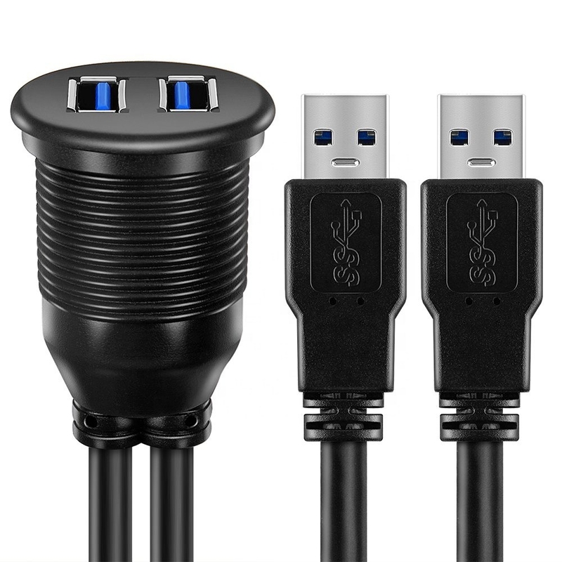 2 homem nivelado AUXILIAR de USB 3,0 da extensão do Usb da montagem dos portos à fêmea